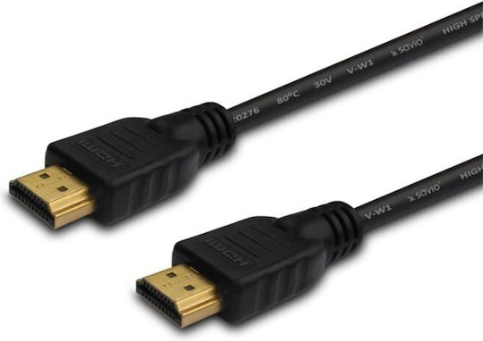 Savio HDMI 1.4 Καλώδιο HDMI male - HDMI male 2m Μαύρο