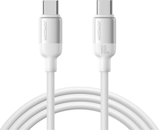 Joyroom Серия кабел USB-C мъжки - USB-C 60W Бял 1.2m S-A62 Lively