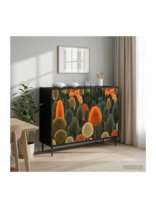 Sideboard Zaandam Wooden Black Oak 102x33x76cm