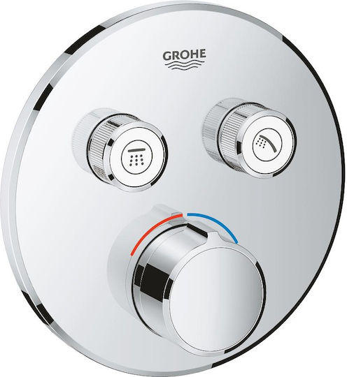Grohe Smartcontrol Μίκτης Μπαταρίας Εντοιχισμού για Ντουζιέρα Ασημί