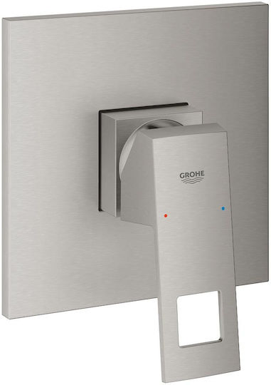 Grohe Eurocube Μίκτης Μπαταρίας Εντοιχισμού για Ντουζιέρα Ασημί