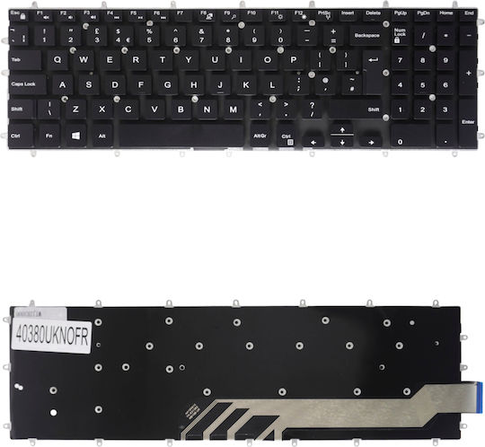 Laptop Keyboard Dell G Series G3 3500 3590 G5 5500 SE 5505 5587 0X1R2N X1R2N 0GGVTH GGVTH 0KJFJT KJFJT PK131Q03A05 UK No Frame Black Code 40380UKNOFR