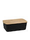 Kesper Ψωμιέρα με Καπάκι Πλαστική Μαύρη 33x19.5x12.5cm