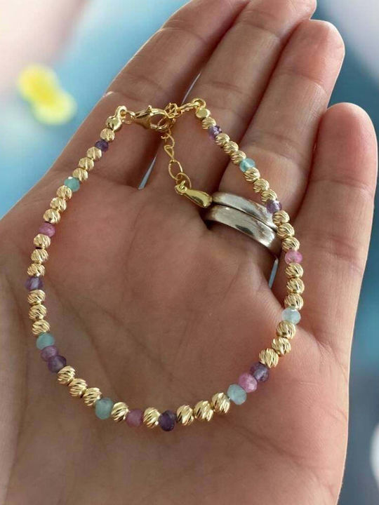 Brățară Elegantă Handmade Pentru Femei Imani Ametist Roz Turmalină Amazonit Argint 925 Plăcută Cu Aur Mărgele Brățară Elegantă Handmade Pentru Femei Imani Ametist Roz Turmalină Amazonit Argint 925 Plăcută Cu Aur Mărgele