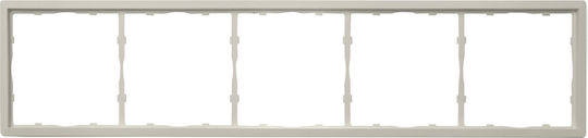 Switch Frame Five-Gang Horizontal Or Vertical Placement Light Grey Lineme Gena 50-00625-32