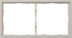 Switch Frame Double Horizontal Or Vertical Placement Light Grey Lineme Gena 50-00622-32