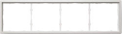 Switch Frame Quadruple For Horizontal Or Vertical Placement White Matte Lineme Gena 50-00624-31 Switch Frame Quadruple For Horizontal Or Vertical Placement White Matte Lineme Gena 50-00624-31