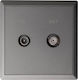 TV-Sat Terminal Socket 1db Anthracite Matte Lineme Gena 50-00638-19
