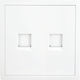 Πρίζα Διπλή Data Rj45 Cat6 Λευκό Ματ Lineme Gena 50-00630-31
