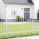 vidaXL Garden Metallic Fence Panel in White Col...