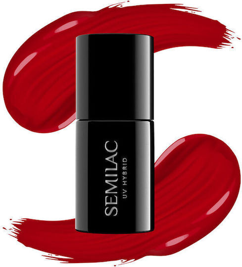 Semilac Полутраен лак за нокти 345 Gorgeous Red с Брокат 7 мл