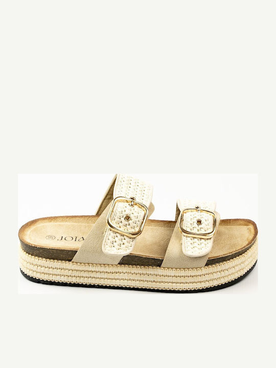 Fshoes Sandale Casual Damă Flatforme Bej