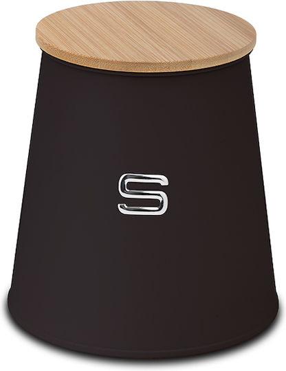 Nava Sugar Coffee Jar with Metal Black Lid 14x14cm 1 Piece