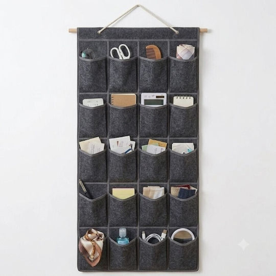 Fabric Hanging Clothes Organizer in Beige Color 45x128cm