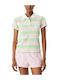 Bluza Polo Damă Cu Dungi Verde Roz