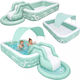 ikonka Piscină Pentru copii PVC Gonflabilă 262x175x60cm Verde