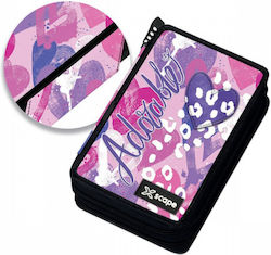 Graffiti Filled Hearts Pencil Case Filled Pink