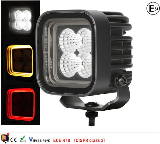 LED 12 / 24V 30W 10cm с Бяло Осветление 4бр