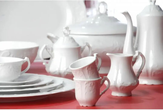Cryspo Trio Regina Porcelain White Tea Set 15 Pieces