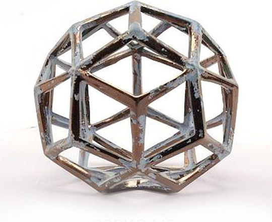 Ceramic Decorative Ball Copper Silver 18cm