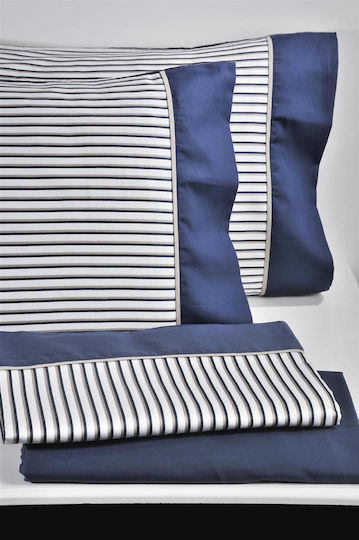 Down Town Home S-838 Σετ Σεντόνια Υπέρδιπλα 245x270εκ. Navy Blue (4τμχ)