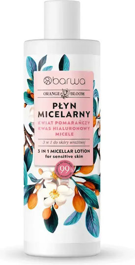 Barwa Orange Bloom Micellar Water for Makeup Removal Face Eyes & Lips for Acne-Prone Skin 400ml