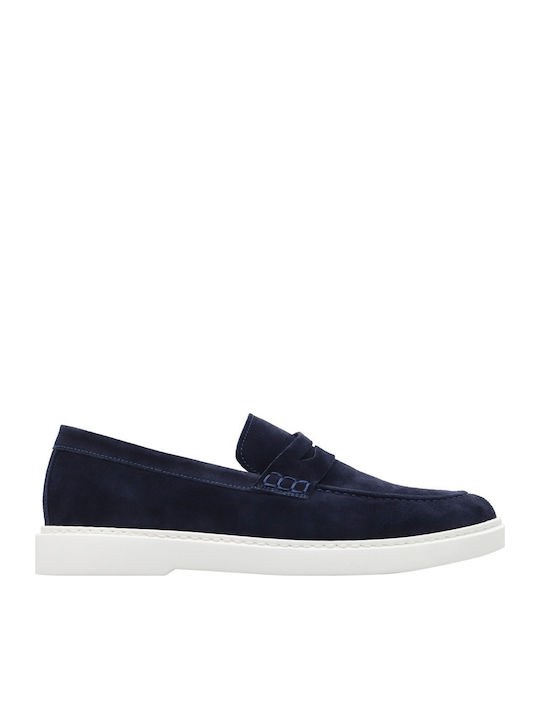 Kalogirou Wildleder Herren Mokassins in Blau Farbe