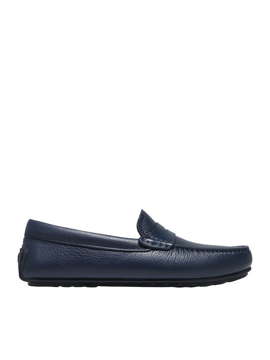 Kalogirou Leder Herren Mokassins in Blau Farbe