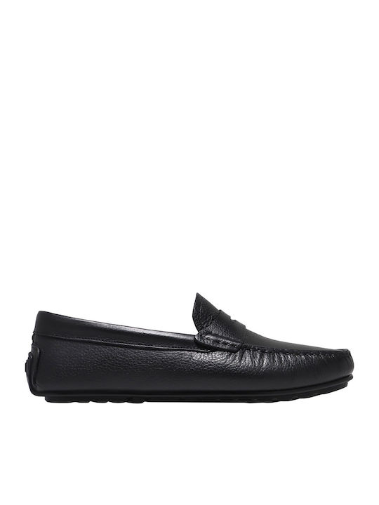 Kalogirou Leder Herren Mokassins in Schwarz Farbe