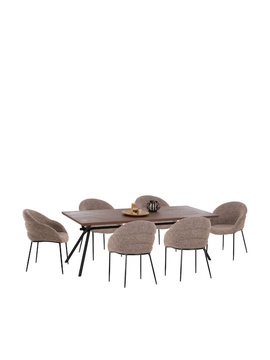 Esszimmermöbel-Set Mandy Mit 6 Stücken 220x90cm