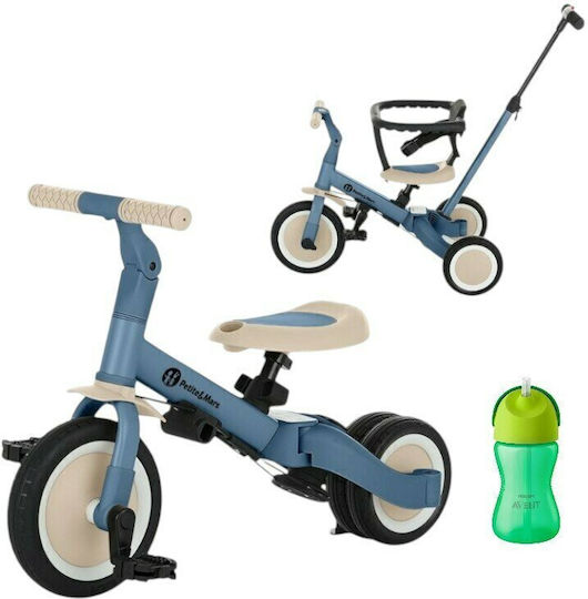 Petite & Mars Turbo Tricicletă Convertibilă cu Mâner pentru Părinți 5 în 1 pentru 12 Luni Albastră