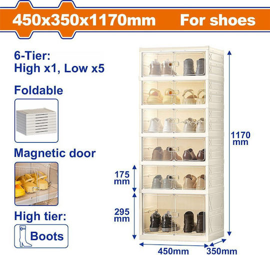 Organizator Pantofi Din Plastic 45x35x117cm