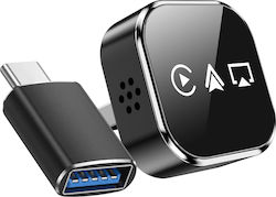Avizar Безжичен Адаптер За Carplay Bluetooth Wi-Fi Приемник USB USB-C Черен Avizar Безжичен Адаптер За Carplay Bluetooth Wi-Fi Приемник USB USB-C Черен