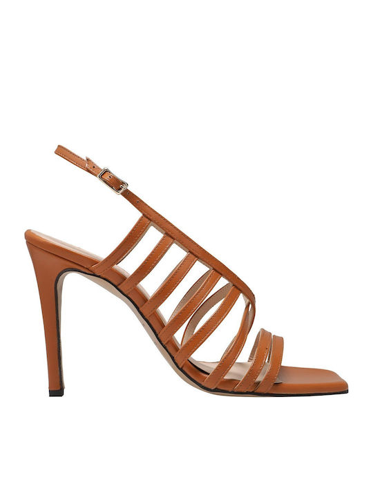 Kalogirou Leather Tabac Brown Sandals Pinelopi