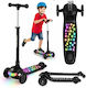Ricokids Scuter Copii Pliabil 3 Roți Cu Iluminare LED Negru