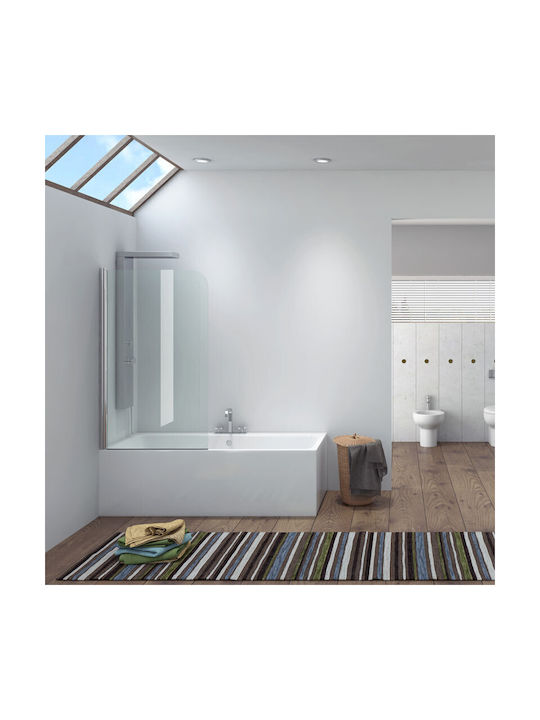 Karag Iro Σταθερό Πλαϊνό Μπανιέρας 85x140cm Clear Glass Cromo