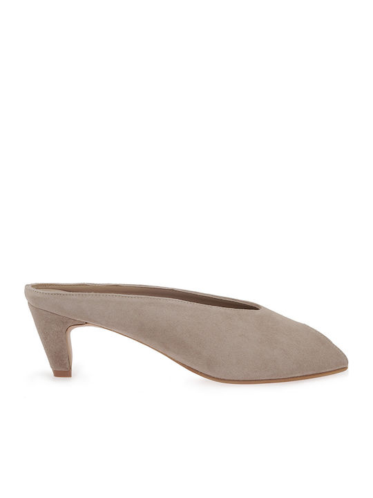 Tsakiris Mallas Suede Mules με Χαμηλό Τακούνι σ...