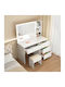 Floor-standing Bedroom Dressing Table Wooden White with Mirror 100x40x137cm
