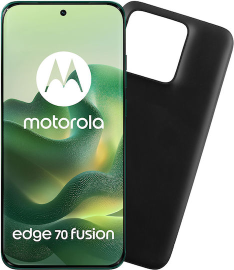 Volte-Tel Silicone Camera Guard Back Cover with Neck Strap Black (Motorola Edge 70 Fusion 5G)