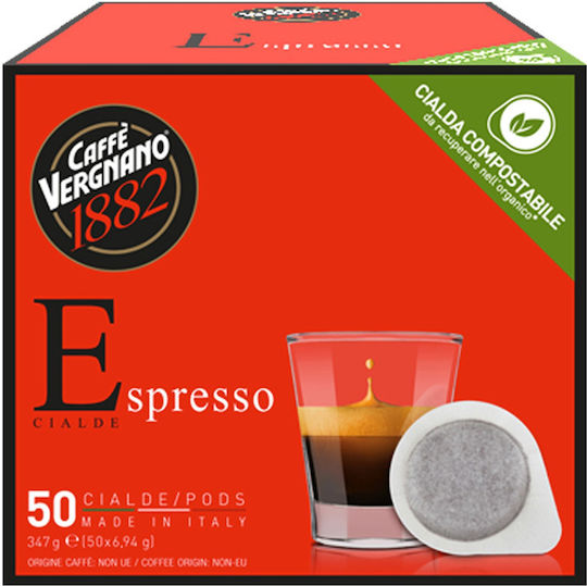 Caffe Vergnano 1882 Kaffee- und Getränkekapseln Espresso Kompatibilität mit E.S.E. Pod 50 Stücke