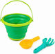 Eddy Toys Folding Beach Bucket Shovel & Rake 15x15cm