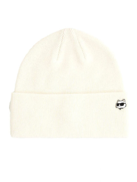 Beanie Women's Knitted Beanie in Ecru Colour