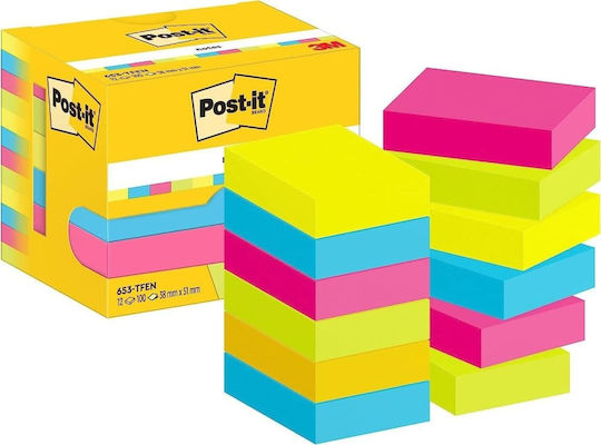 Memo Pads Post-it 100 Sheets 51x38mm 653 Tfen 3m 653-tfen