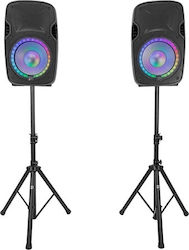 BoomToneDj BoomToneDj PA-Lautsprecher Set mit Aktiv 500W Lautsprecher mit 12" Bass-Treiber