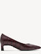 Spitze Zehe Pumps mit niedrigem Absatz Burgundisch