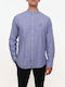 Long Sleeve Regular Fit Striped Shirt in Misto Lino