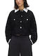 Long Women's Jacket for Winter White- Black
