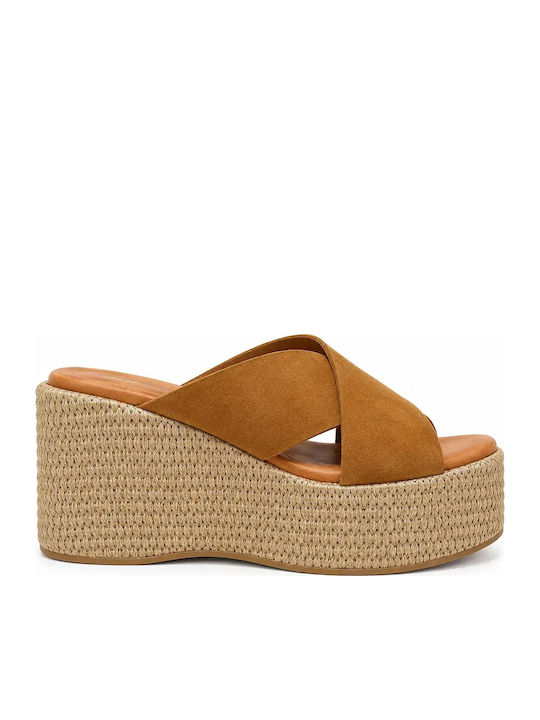 Sante Sommer Damenplattformen Tabac Braun