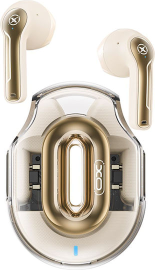 XO X43 Earbud Bluetooth Handsfree Headphones with Sweat Resistance and Charging Case Beige