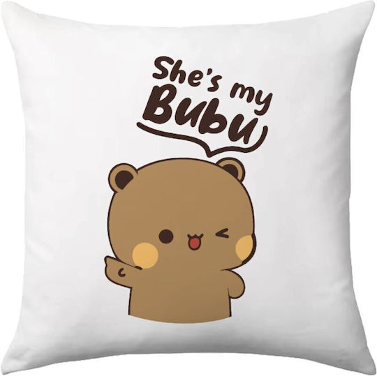 Koupakoupa Μαξιλάρι Καναπέ She's My Bubu Λευκό 40x40εκ.